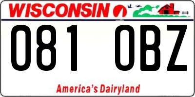WI license plate 081OBZ