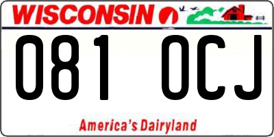 WI license plate 081OCJ