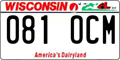 WI license plate 081OCM