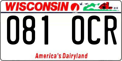 WI license plate 081OCR