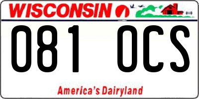 WI license plate 081OCS