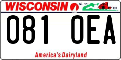 WI license plate 081OEA