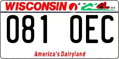 WI license plate 081OEC