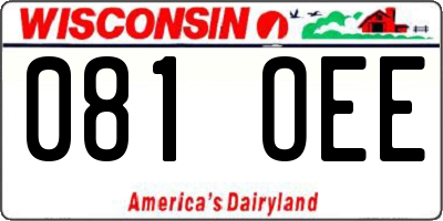 WI license plate 081OEE