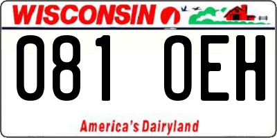 WI license plate 081OEH