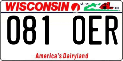 WI license plate 081OER