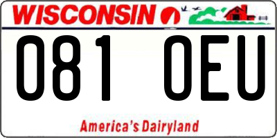 WI license plate 081OEU