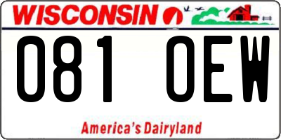 WI license plate 081OEW