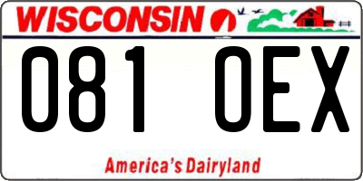 WI license plate 081OEX