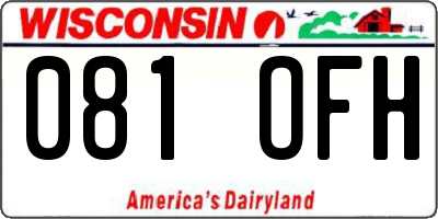 WI license plate 081OFH