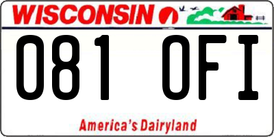 WI license plate 081OFI