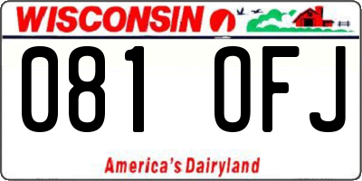 WI license plate 081OFJ