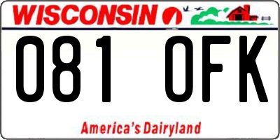 WI license plate 081OFK