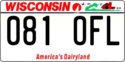 WI license plate 081OFL