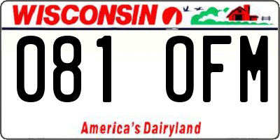 WI license plate 081OFM