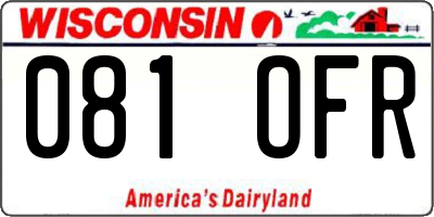 WI license plate 081OFR