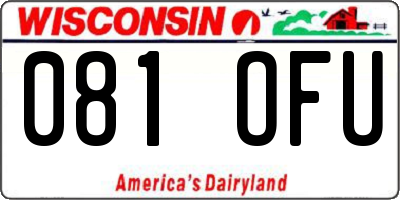 WI license plate 081OFU
