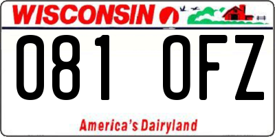 WI license plate 081OFZ