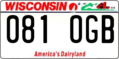 WI license plate 081OGB