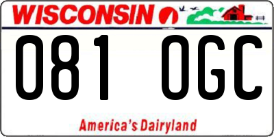 WI license plate 081OGC