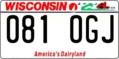 WI license plate 081OGJ