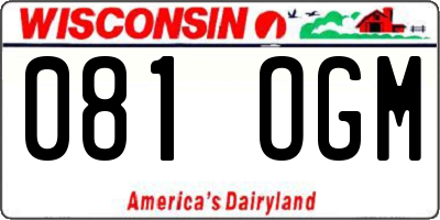 WI license plate 081OGM