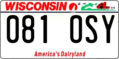 WI license plate 081OSY
