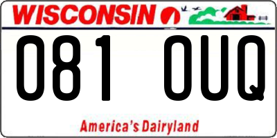 WI license plate 081OUQ