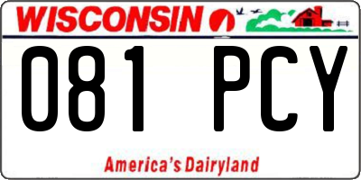 WI license plate 081PCY