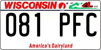 WI license plate 081PFC