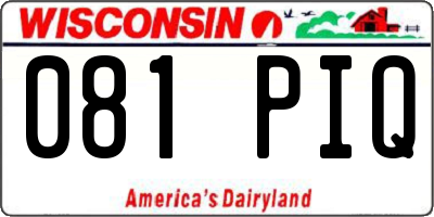 WI license plate 081PIQ