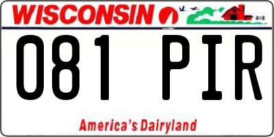 WI license plate 081PIR