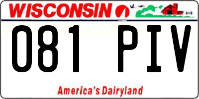WI license plate 081PIV