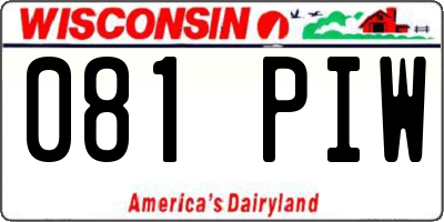 WI license plate 081PIW