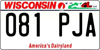 WI license plate 081PJA