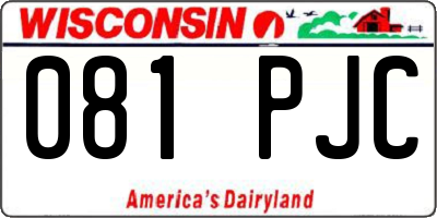 WI license plate 081PJC