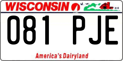 WI license plate 081PJE