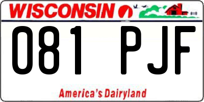 WI license plate 081PJF
