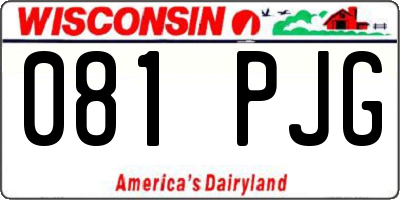 WI license plate 081PJG