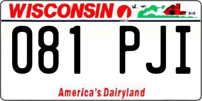 WI license plate 081PJI