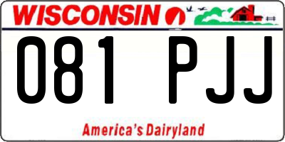 WI license plate 081PJJ