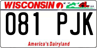 WI license plate 081PJK