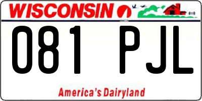 WI license plate 081PJL