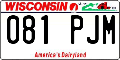 WI license plate 081PJM