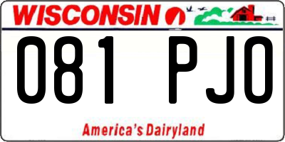 WI license plate 081PJO