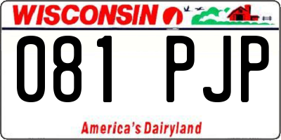 WI license plate 081PJP