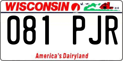 WI license plate 081PJR