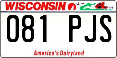 WI license plate 081PJS