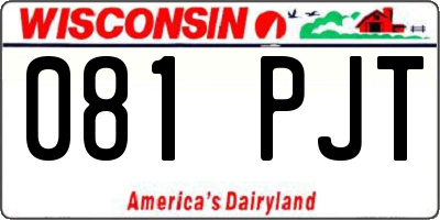 WI license plate 081PJT