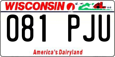 WI license plate 081PJU